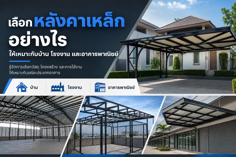 เลือกหลังคาเหล็กอย่างไรให้เหมาะกับบ้าน โรงงาน และอาคารพาณิชย์